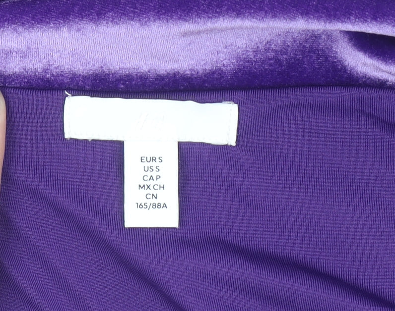 H&M Women’s Purple Velvet Bodycon Mini Dress Size 8