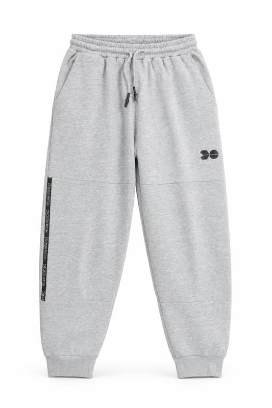 Crosshatch Boys Grey Jogger Trousers L Elastic Waist Fleece Casual Comfort