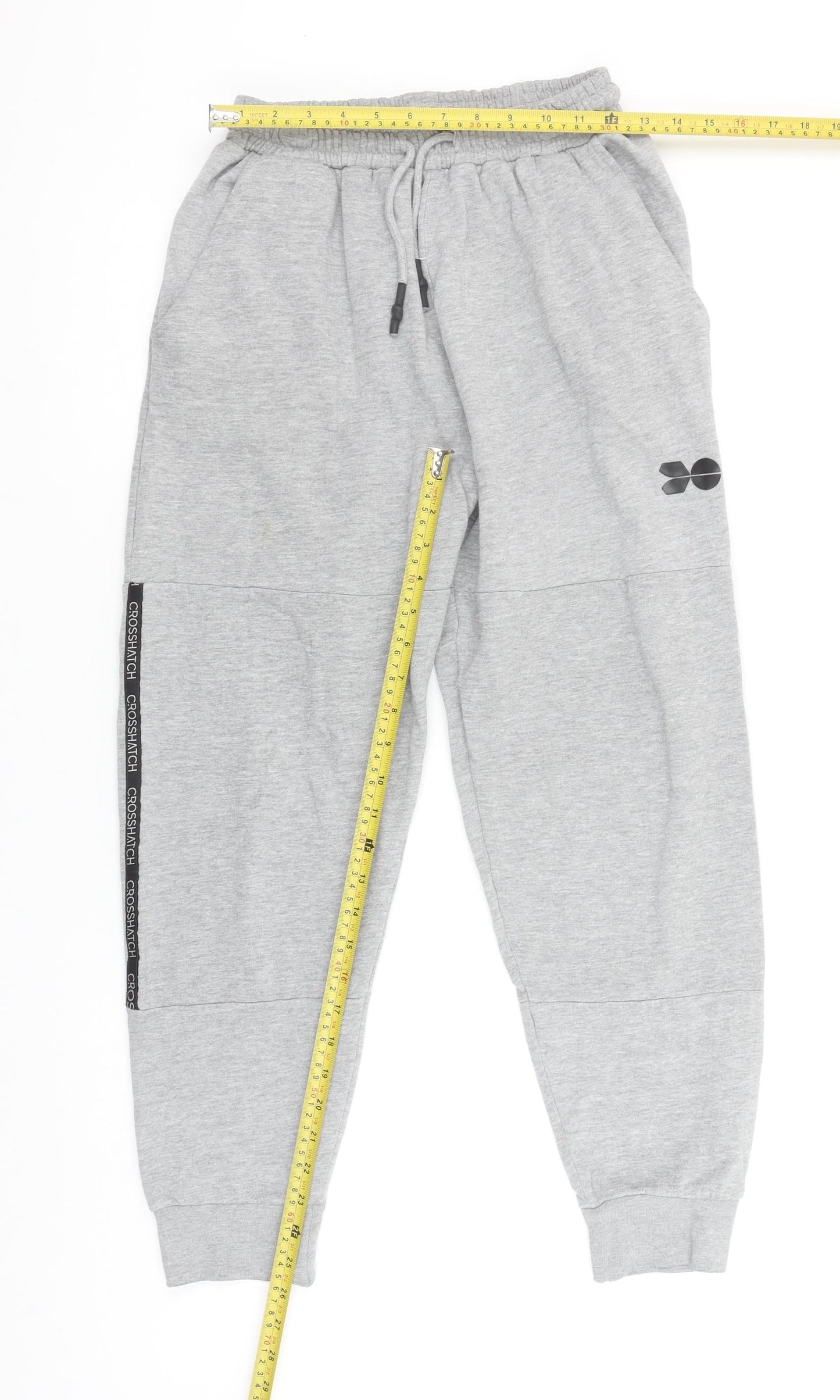 Crosshatch Boys Grey Jogger Trousers L Elastic Waist Fleece Casual Comfort