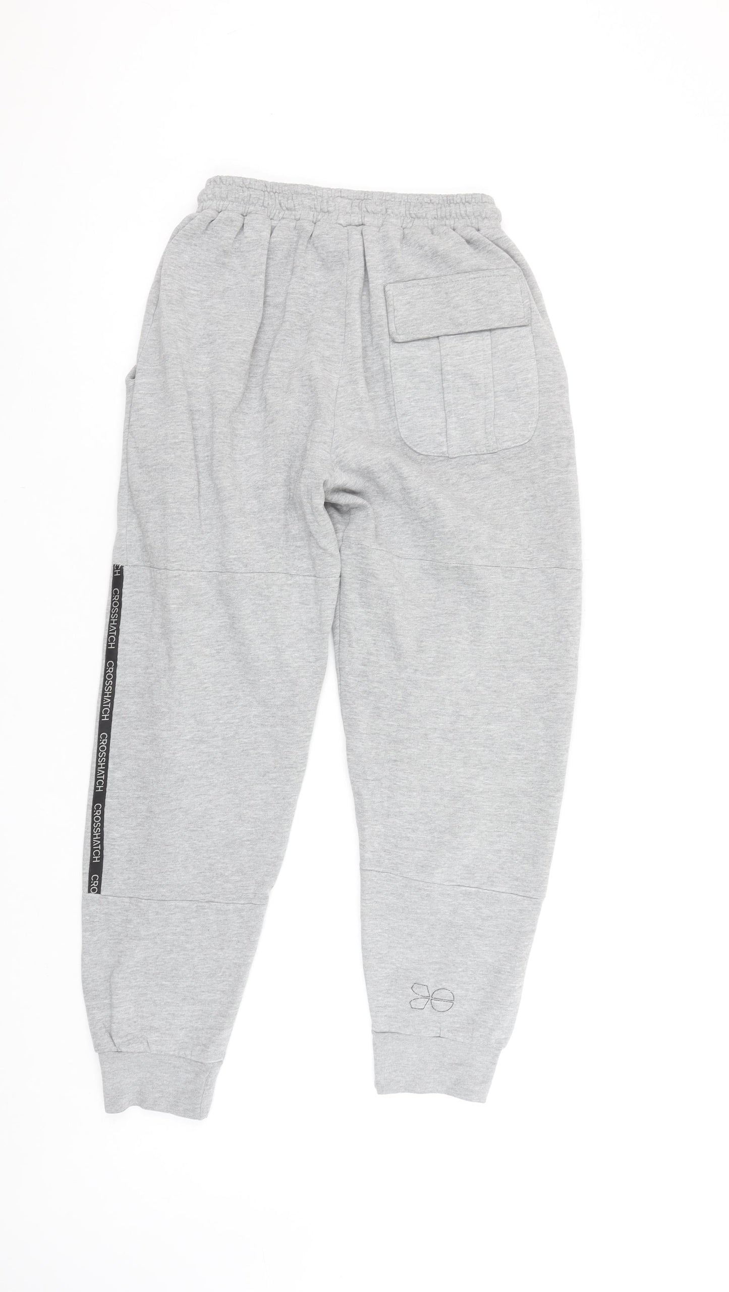 Crosshatch Boys Grey Jogger Trousers L Elastic Waist Fleece Casual Comfort