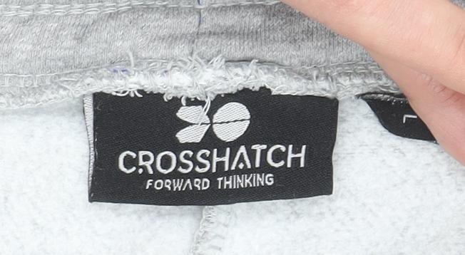 Crosshatch Boys Grey Jogger Trousers L Elastic Waist Fleece Casual Comfort