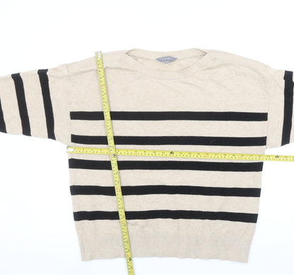 Principles Womens Beige Black Striped Knit Jumper Size L