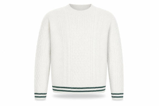 Topman Men’s Ivory Cable Knit Crew Neck Jumper Size L