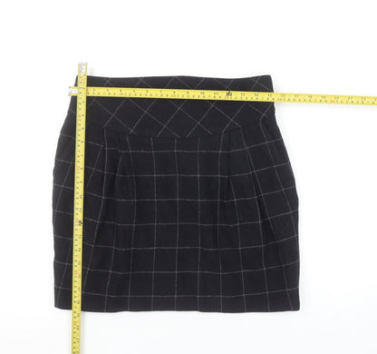 Crew Clothing Co. Women's Black Wool Check Pencil Skirt Size 10