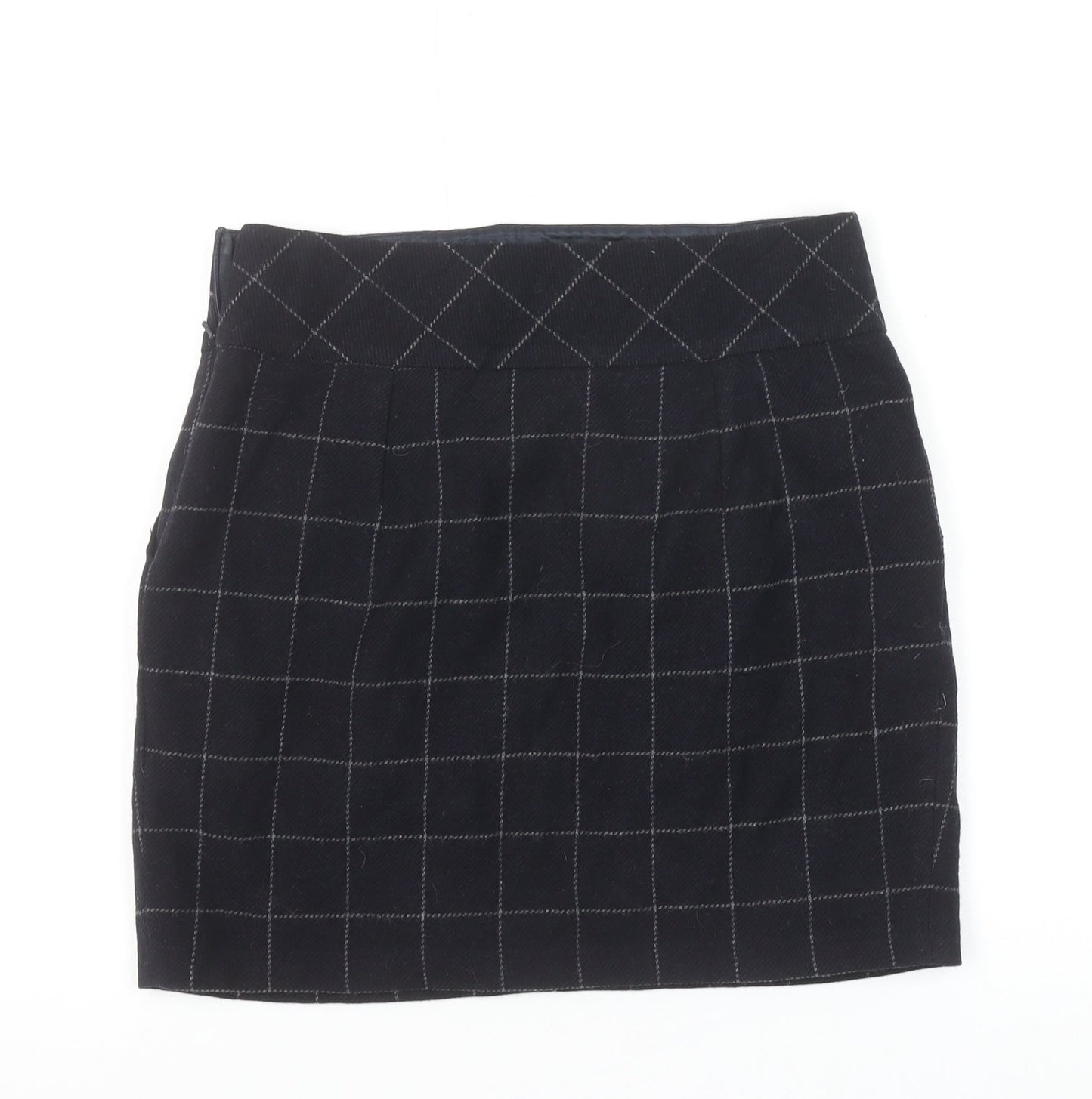 Crew Clothing Co. Women's Black Wool Check Pencil Skirt Size 10