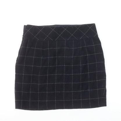 Crew Clothing Co. Women's Black Wool Check Pencil Skirt Size 10