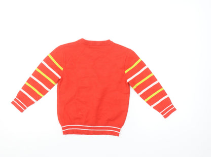 Grinchmas Girls Red 4-5 Years Pullover Jumper Christmas Cartoon Knit