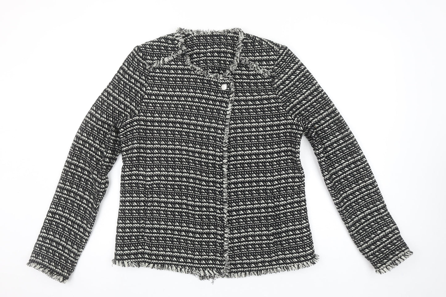 Next Women's Black White Tweed Bouclé Suit Jacket Size 12