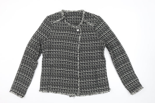 Next Women's Black White Tweed Bouclé Suit Jacket Size 12
