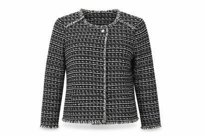 Next Women's Black White Tweed Bouclé Suit Jacket Size 12