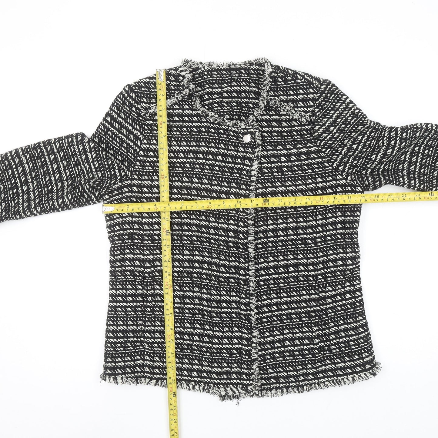 Next Women's Black White Tweed Bouclé Suit Jacket Size 12