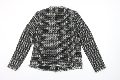 Next Women's Black White Tweed Bouclé Suit Jacket Size 12