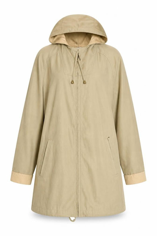 Marks and Spencer Women’s Beige Rain Coat UK 10 Hooded Water Resistant