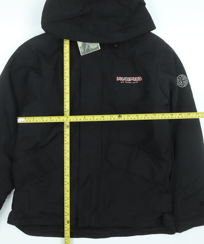 Mens UK Size S Nineplus Black Parka Coat