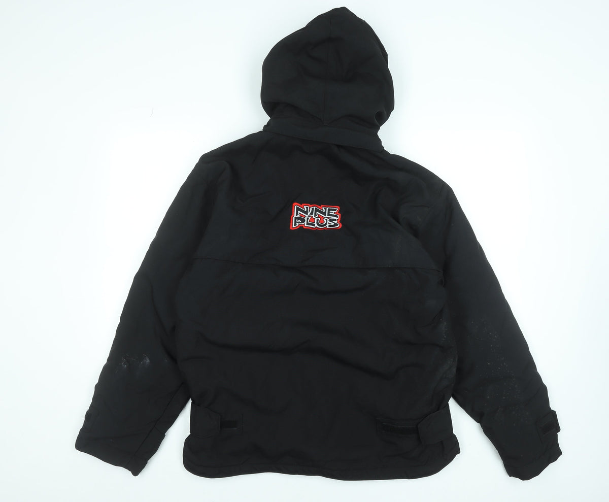 Mens UK Size S Nineplus Black Parka Coat
