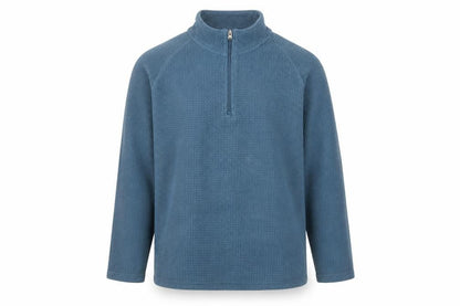 Cotton Traders Mens Blue L 1/4 Zip High Neck Knit Sweatshirt