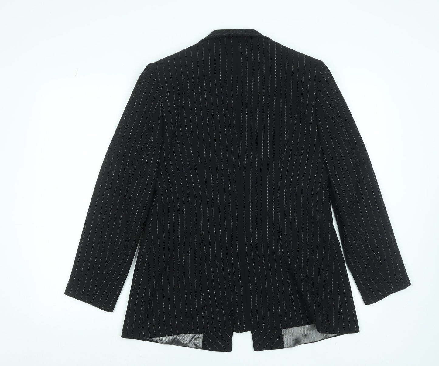 Busy Women's Black Pinstripe Single-Breasted Suit Jacket Size 12
