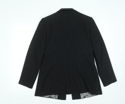 Busy Women's Black Pinstripe Single-Breasted Suit Jacket Size 12