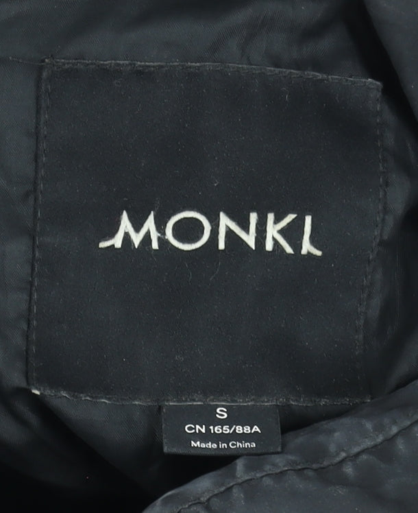 Monki Women’s Black Short Puffer Jacket Size S Quilted Lightweight