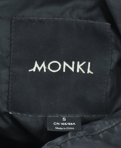 Monki Women’s Black Short Puffer Jacket Size S Quilted Lightweight