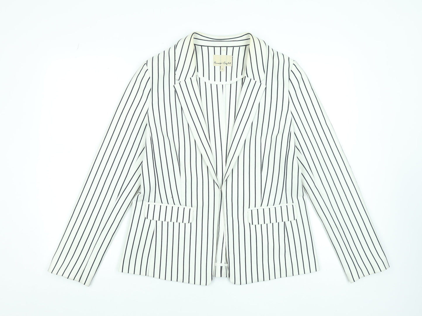 Phase Eight Women’s White Striped Blazer UK 14 Classic Work Jacket