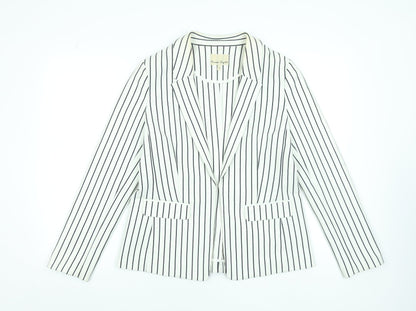 Phase Eight Women’s White Striped Blazer UK 14 Classic Work Jacket