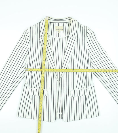 Phase Eight Women’s White Striped Blazer UK 14 Classic Work Jacket