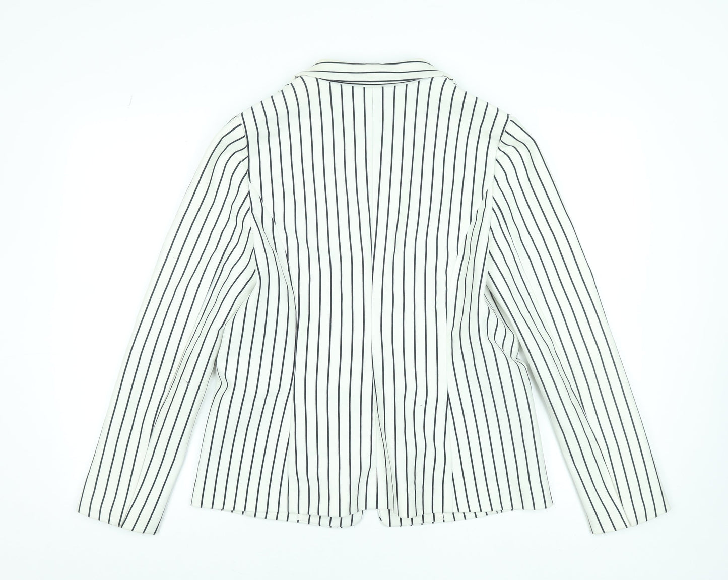 Phase Eight Women’s White Striped Blazer UK 14 Classic Work Jacket