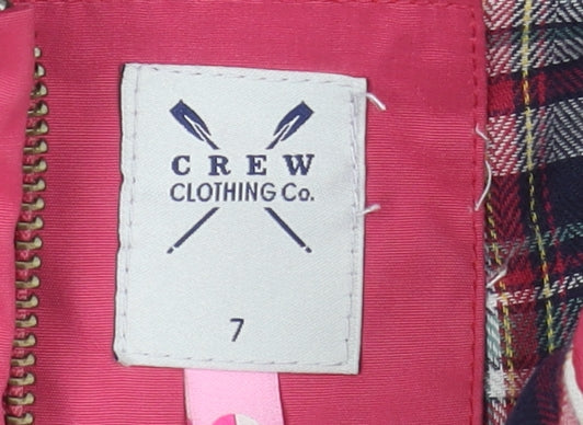 Crew Clothing Girls Pink Faux Fur Hooded Puffer Gilet 7 Years