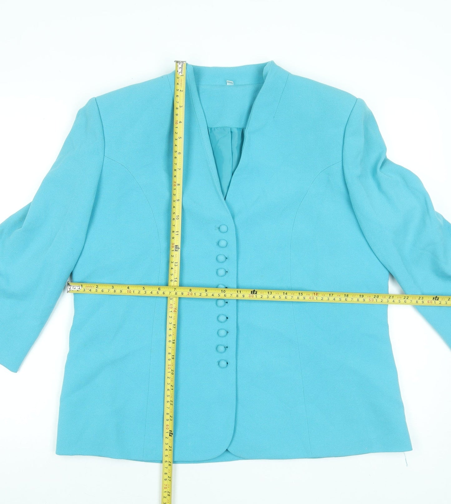 EWM Pure Classics Women’s Blue Size 16 3/4 Sleeve Buttoned Blazer