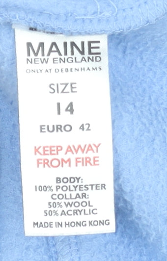 Maine New England Women's Blue Fleece Full Zip Jacket Size 14