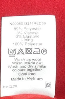 Bm Women's Red Mid-Length Button Overcoat Size 12