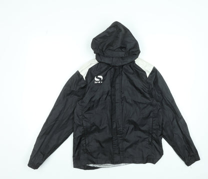 Sondico Boys Black Windbreaker Jacket 9-10 Years Hooded Lightweight