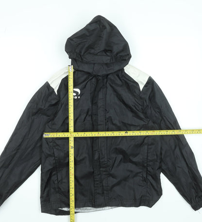 Sondico Boys Black Windbreaker Jacket 9-10 Years Hooded Lightweight