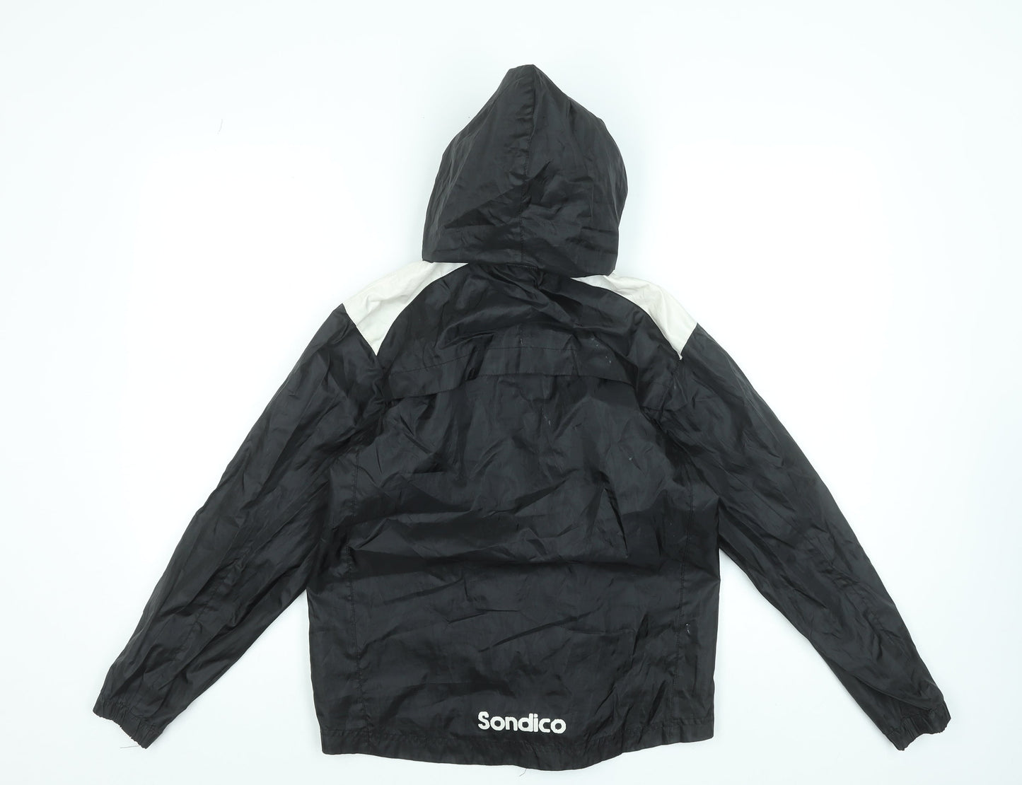 Sondico Boys Black Windbreaker Jacket 9-10 Years Hooded Lightweight