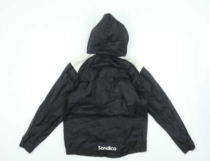 Sondico Boys Black Windbreaker Jacket 9-10 Years Hooded Lightweight