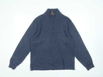 Maine New England Men’s Blue 1/2 Zip Knit Sweatshirt Size S