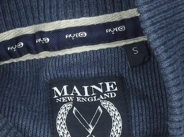 Maine New England Men’s Blue 1/2 Zip Knit Sweatshirt Size S
