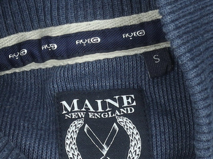 Maine New England Men’s Blue 1/2 Zip Knit Sweatshirt Size S