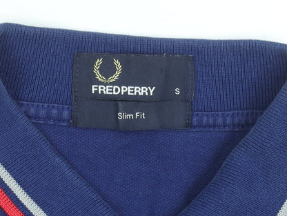 Fred Perry Men's Blue Slim Fit Polo Shirt Size S