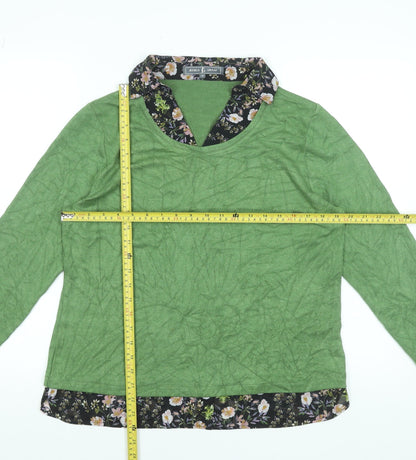 Jessica Graaf Women Green Collared Long Sleeve Pullover Jumper M