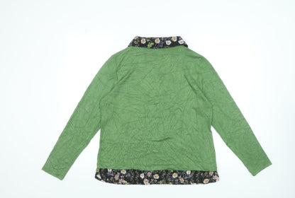 Jessica Graaf Women Green Collared Long Sleeve Pullover Jumper M
