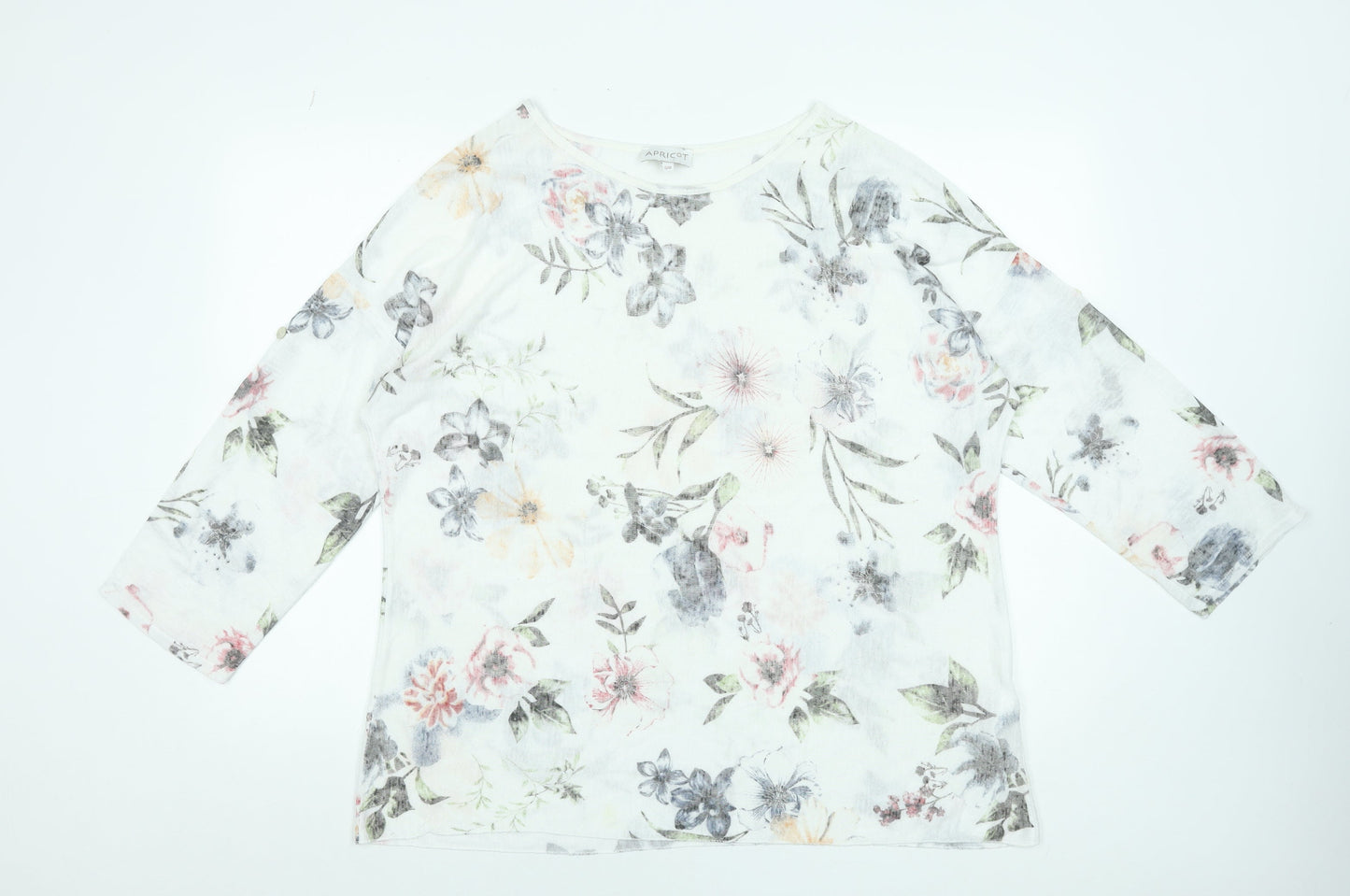 Apricot Women’s Multicoloured Floral 3/4 Sleeve Jersey T-Shirt Size S