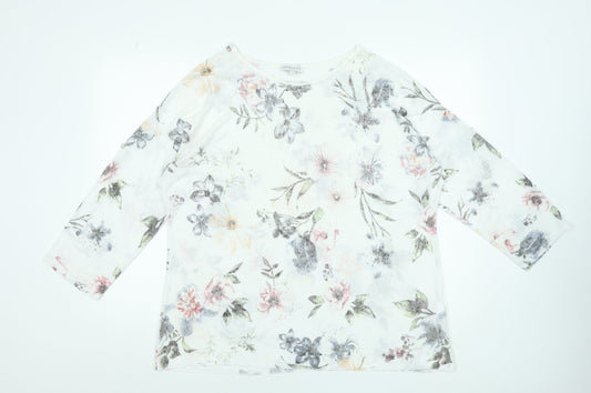 Apricot Women’s Multicoloured Floral 3/4 Sleeve Jersey T-Shirt Size S