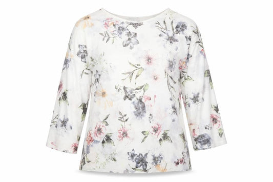 Apricot Women’s Multicoloured Floral 3/4 Sleeve Jersey T-Shirt Size S