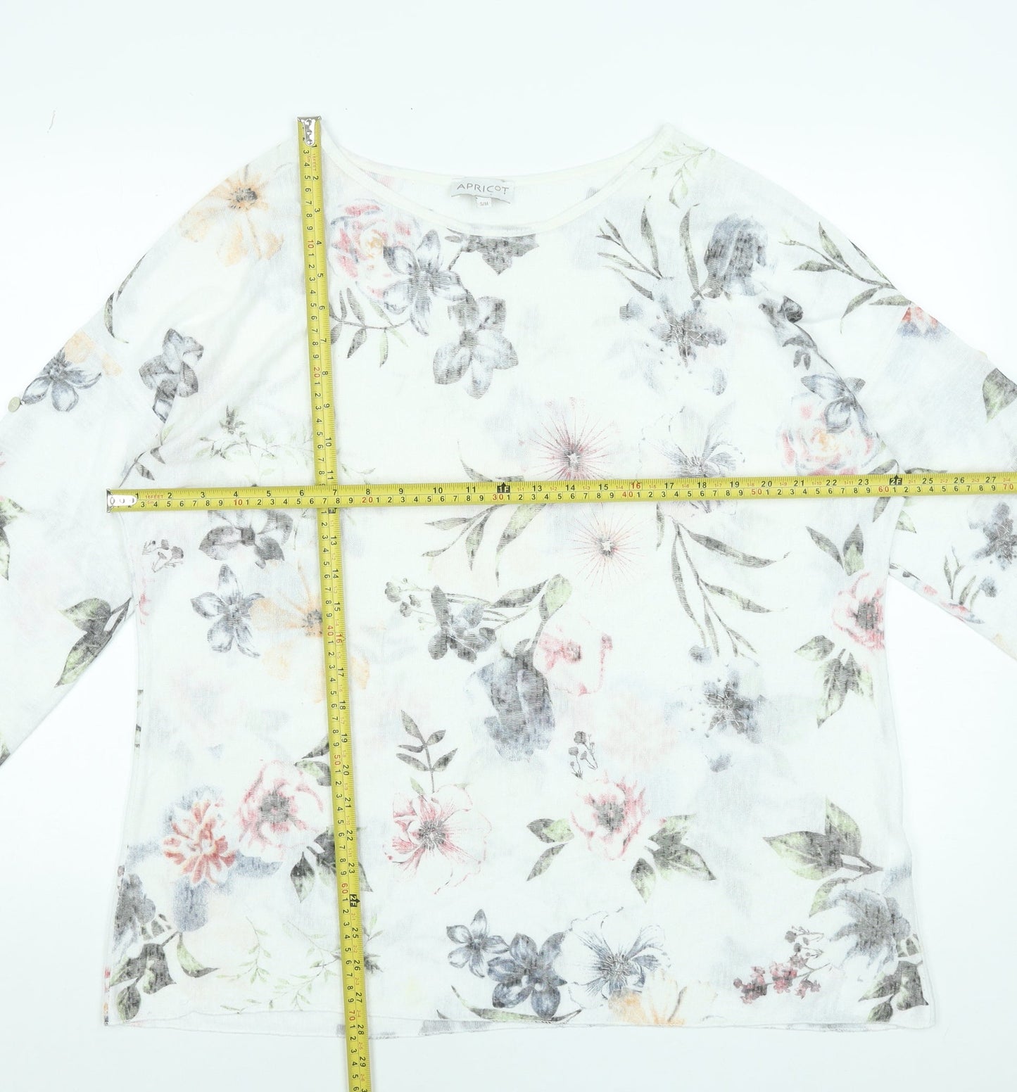 Apricot Women’s Multicoloured Floral 3/4 Sleeve Jersey T-Shirt Size S