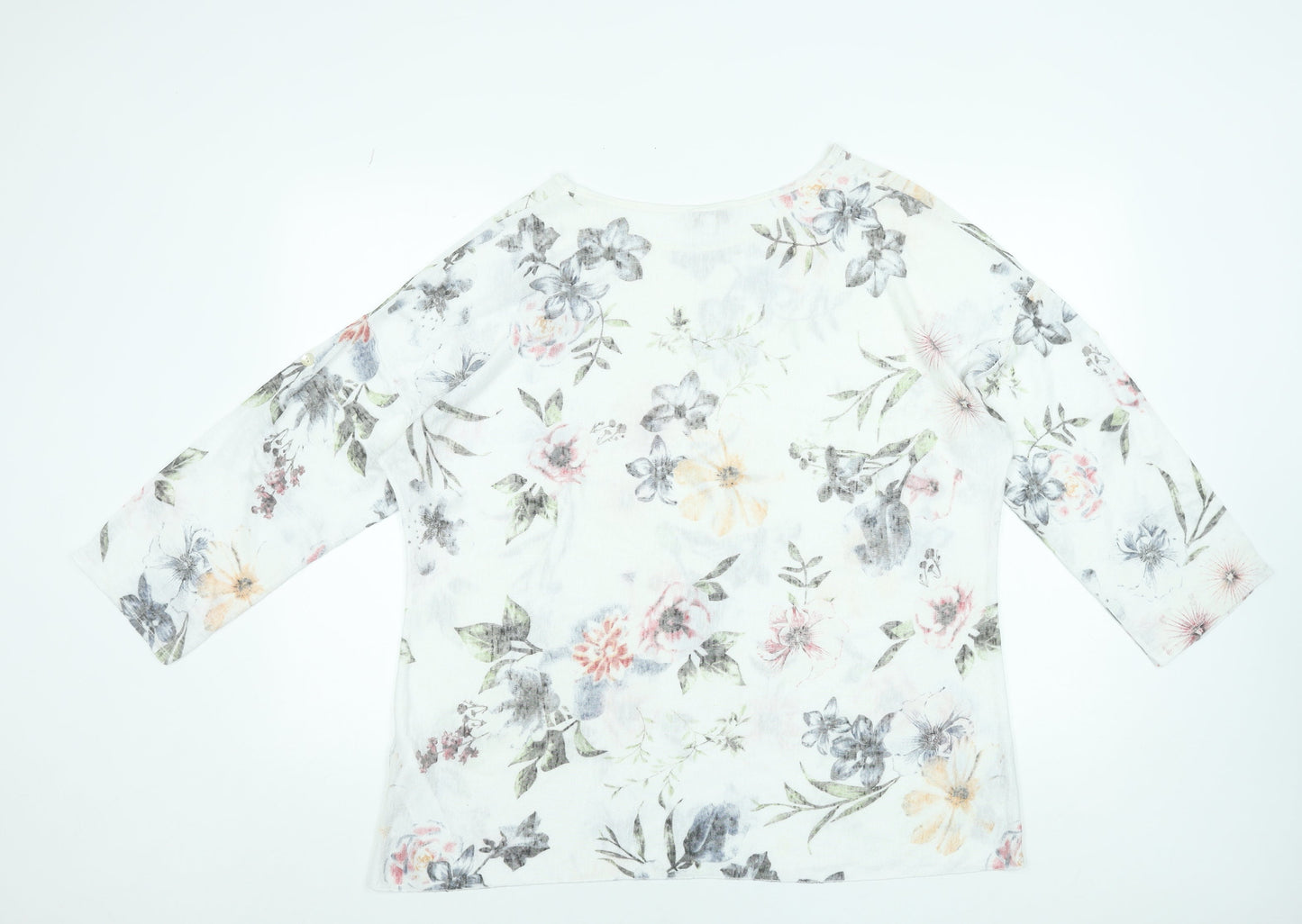 Apricot Women’s Multicoloured Floral 3/4 Sleeve Jersey T-Shirt Size S