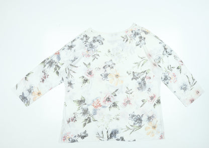 Apricot Women’s Multicoloured Floral 3/4 Sleeve Jersey T-Shirt Size S