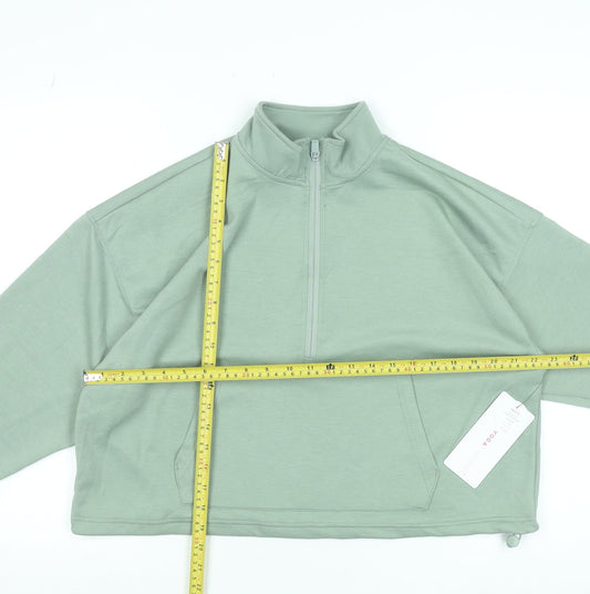 Womens UK Size M Yogalicious Green Pullover Sweatshirt