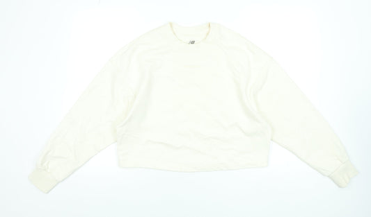 Womens UK Size M New Balance Ivory Pullover Sweatshirt